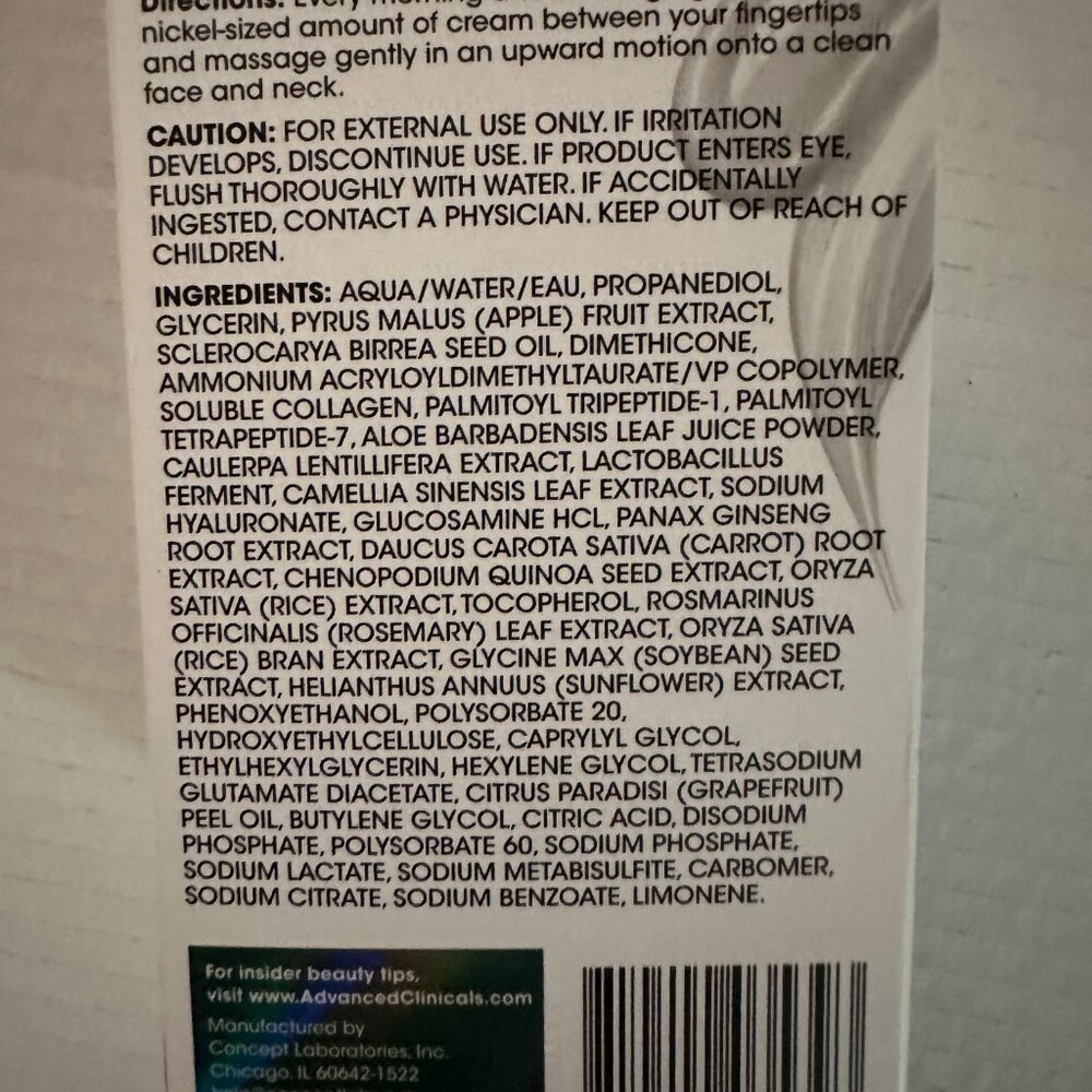 Advanced Clinicals Collagen Multi-Lift Moisturizer 2oz New In Box - Picture 3 of 3
